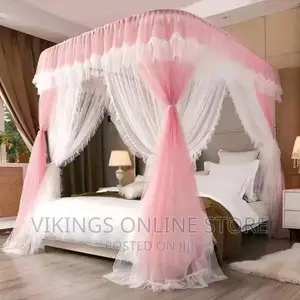 2 Stand Rail Mosquito Net Double Color,White Pink