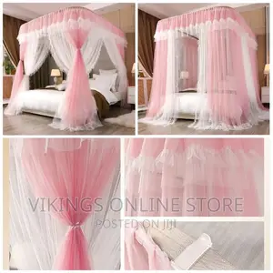 2 Stand Rail Mosquito Net Double Color,White Pink