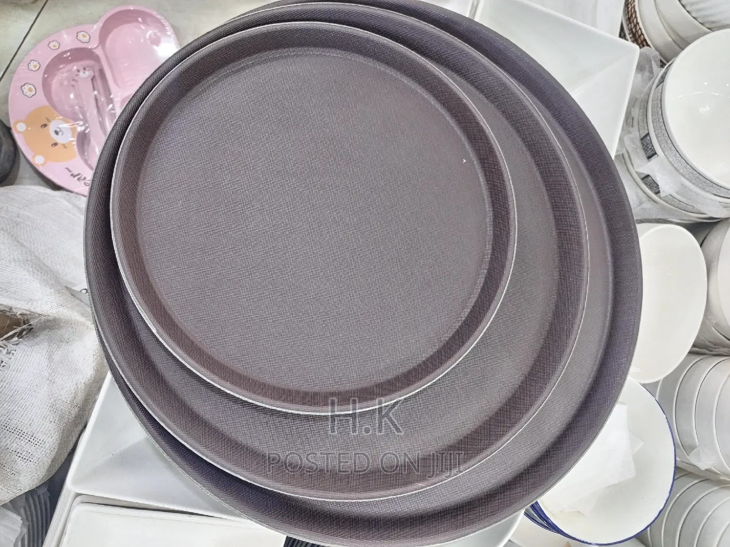 Round Non Slippery Tray Set