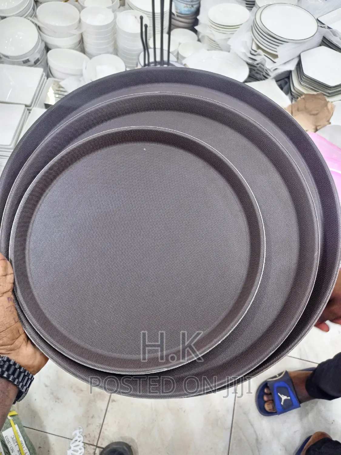 Round Non Slippery Tray Set
