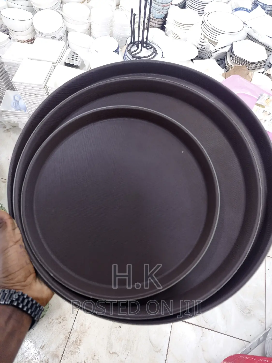Round Non Slippery Tray Set