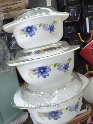 3pcs Ceramic Serving Dish Set With Covers