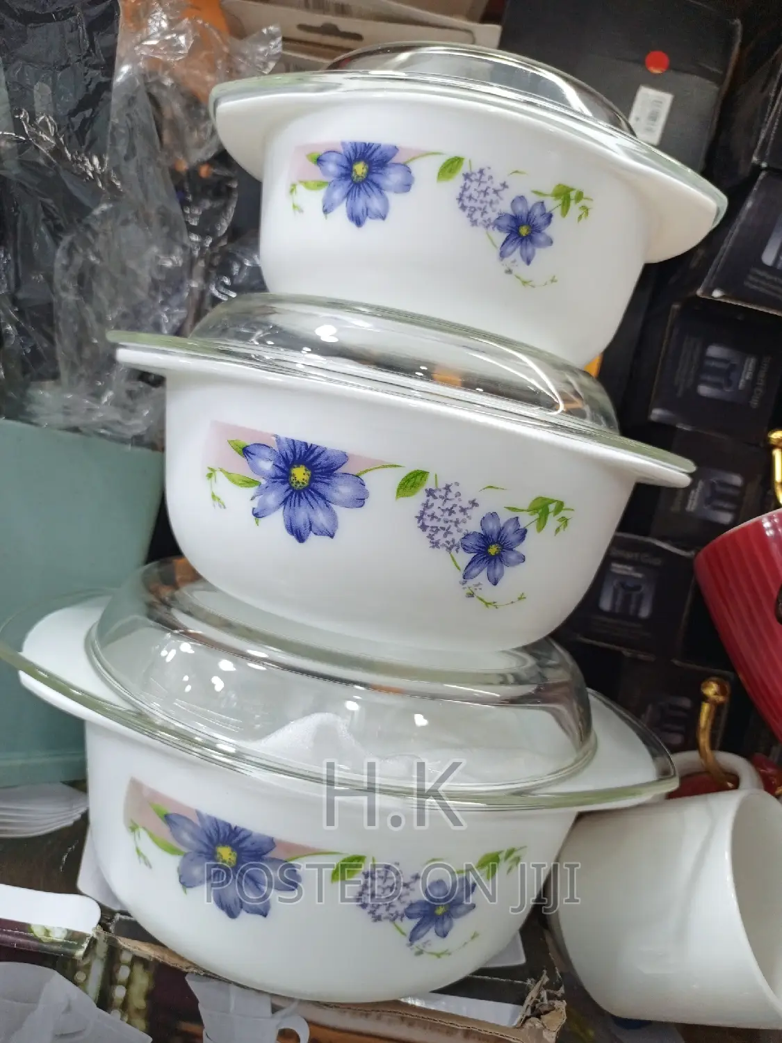 3pcs Ceramic Serving Dish Set With Covers