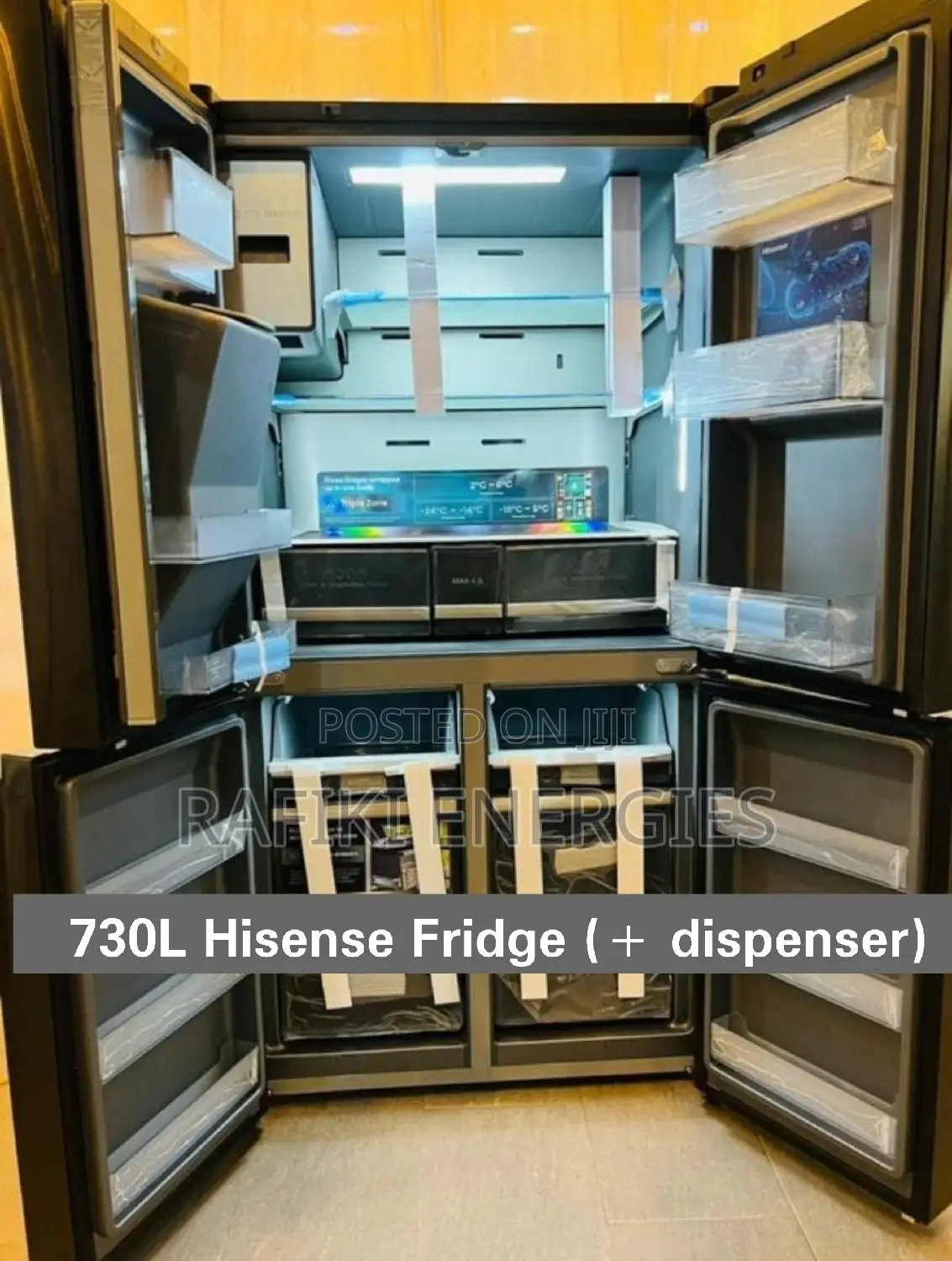 730L Hisense Fridge (4 Doors + Dispenser)