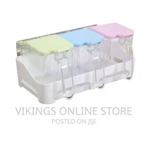 3 Piece Wall-Mounted Plastic Sugar/Spice Storage Jard