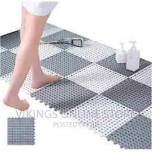 4pcs Interlocking Non Slip Bathroom Floor Tiles Rubber Mat