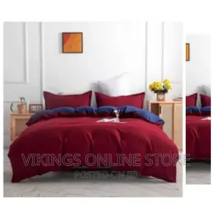 6 in 1 Duvet Set Blue Maroon