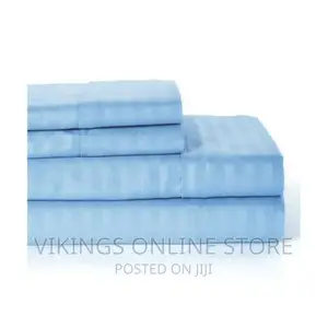 4pc Cotton Duvet Cover With 2 Pillowcases – Blue