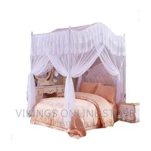 Luxurious Curved Mosquito Net With Poles – Purple