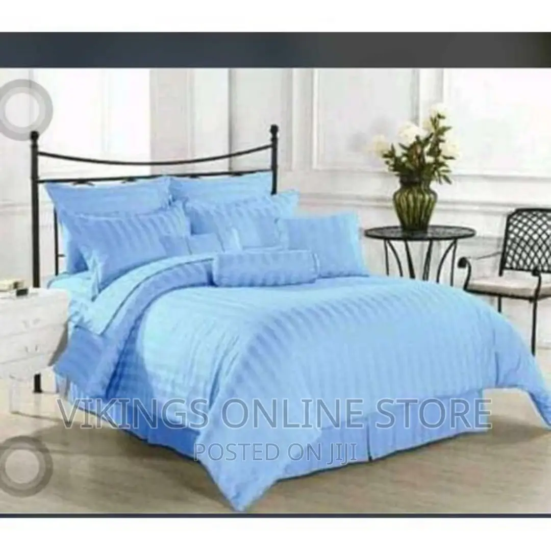 Hotel Standard Plain Duvet Cover With 1bedsheet, S- Blue
