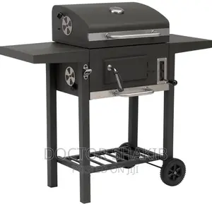 Trolley Charcoal BBQ With 2 Sided Shelves