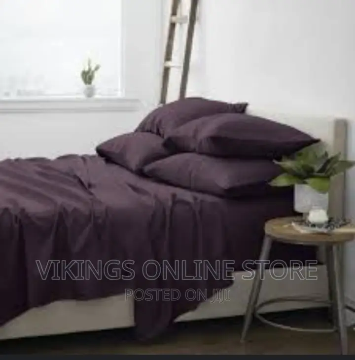 Apair of High Quality Bedsheets and 4pillowcases-Brown
