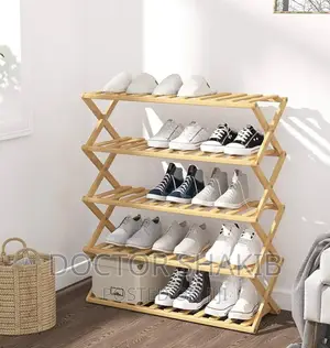 Bamboo Retractable Multifunctional Shoe Rack