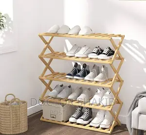 Bamboo Retractable Multifunctional Shoe Rack