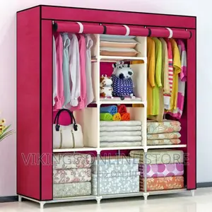 3column Clothes Wardrobe-Pink
