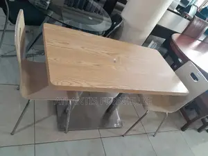 Imported Wooden Table With Sliver Stands.