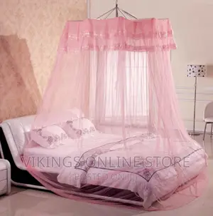 Umbrella Foldable Round King Size Mosquito Net-Pink