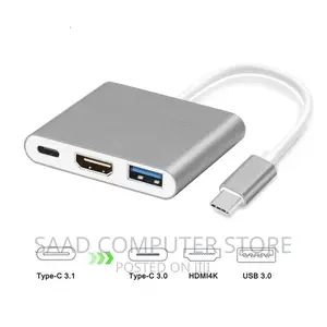 Usb C to Hdmi Multiport Adapter, 3 in 1 Usb C Hub