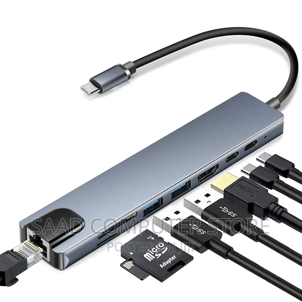 Usb Hub Type C 8 in 1 Multifunction Adapter