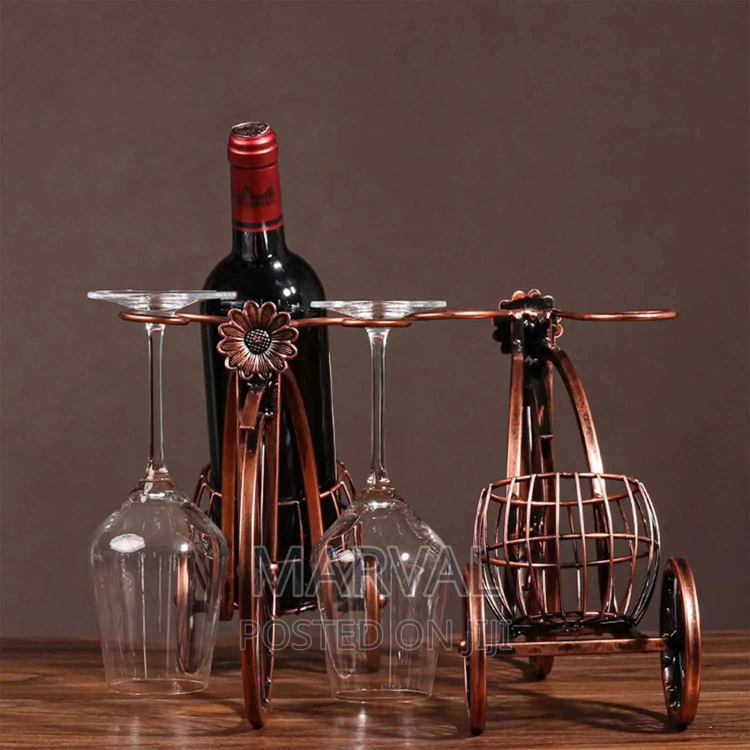 Wine Bottle Holder Desktop 3-wheeled Car Wine Rack