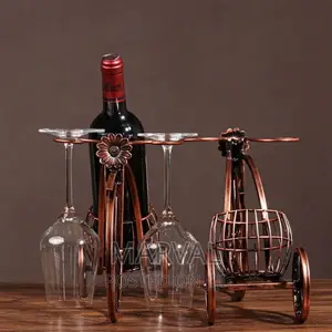 Wine Bottle Holder Desktop 3-wheeled Car Wine Rack