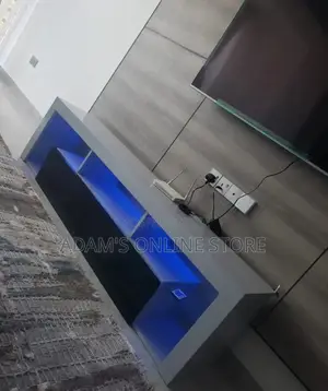White Tv Stand/Tv Stand White and Black/Led Lights Tv Stand