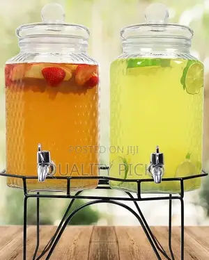 Double Glass Juice Dispenser With Stand