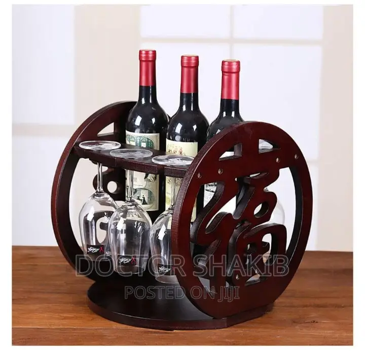 Tabletop Wine Storage Rack With Wine Glass Holder