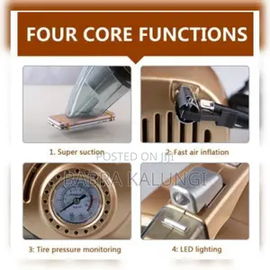 4 in 1 Multi _ Function Car Vacuum Cleaner + Tyre Inflator