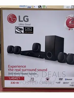 LG 5.1 DVD Home Theater System 300W – LHD427; FM Radio, USB