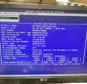 Desktop Computer HP Z620 4GB Intel Xeon HDD 500GB