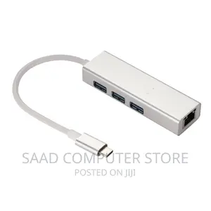 3 Port USB C Hub With Ethernet