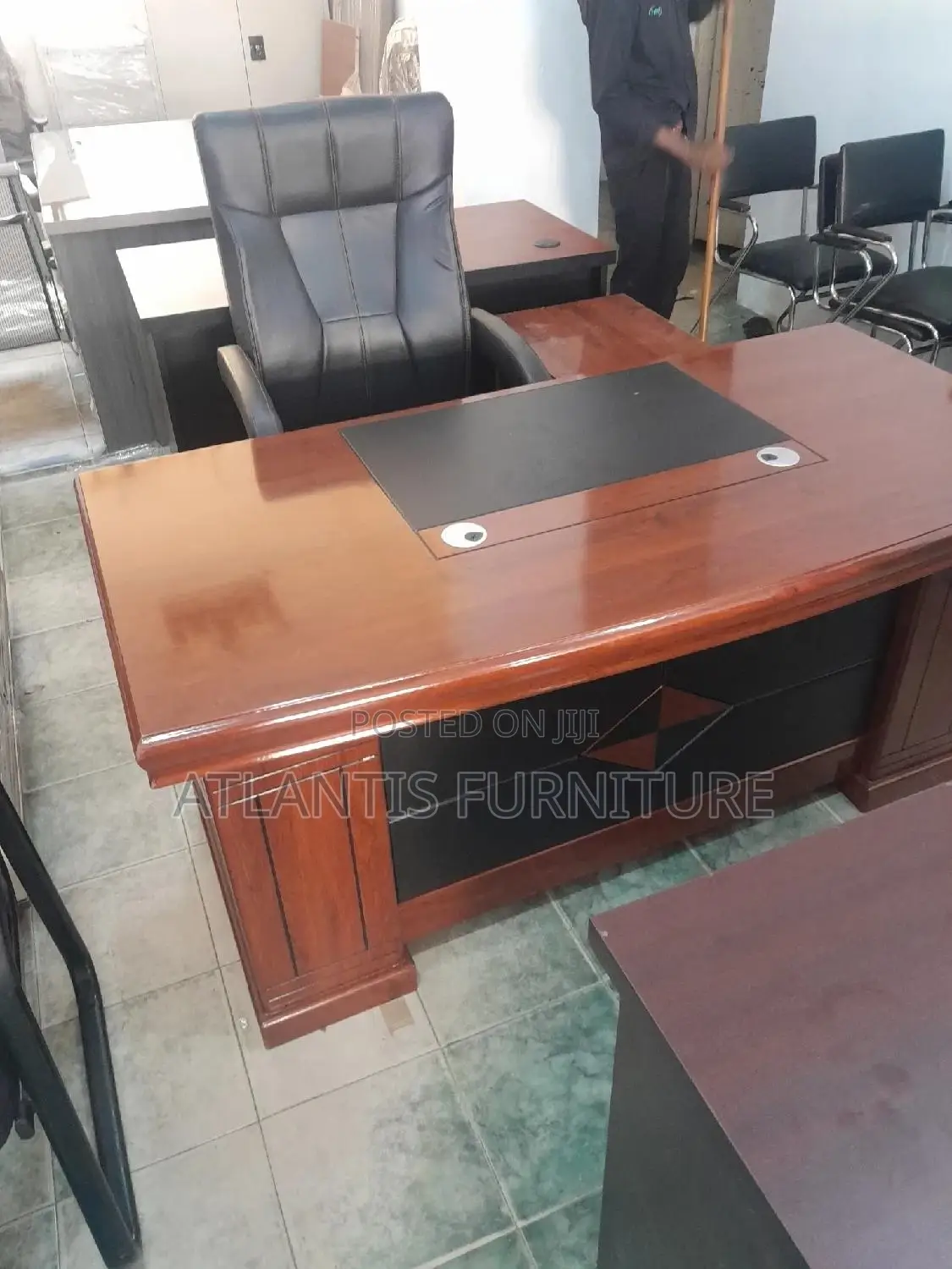 Pure Leather High Back Chair With (160)Executive Table
