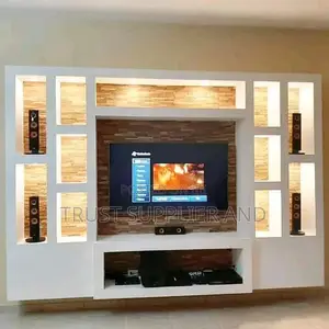 Gypsum Tv Unit and Ceiling