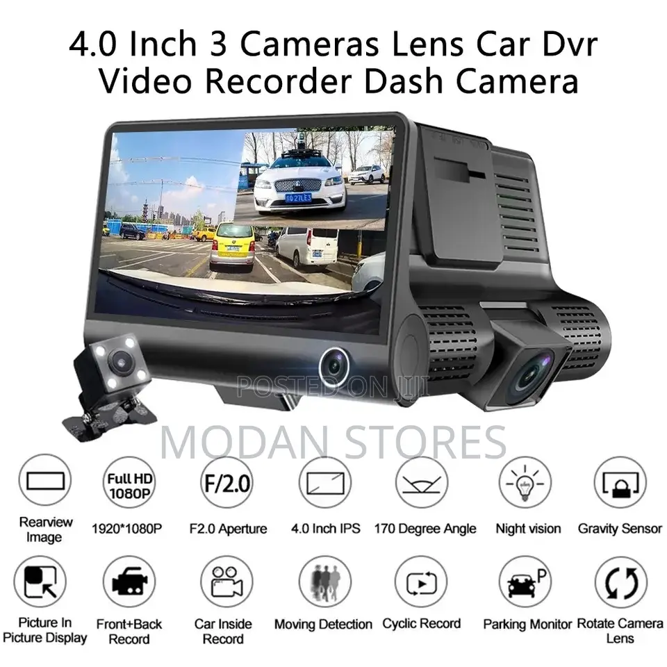 Car DVR Dash Cam 3 in 1
