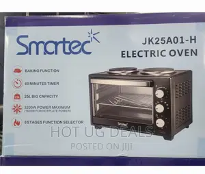 28 Litres Electric Oven With 2 Hotplates - Black