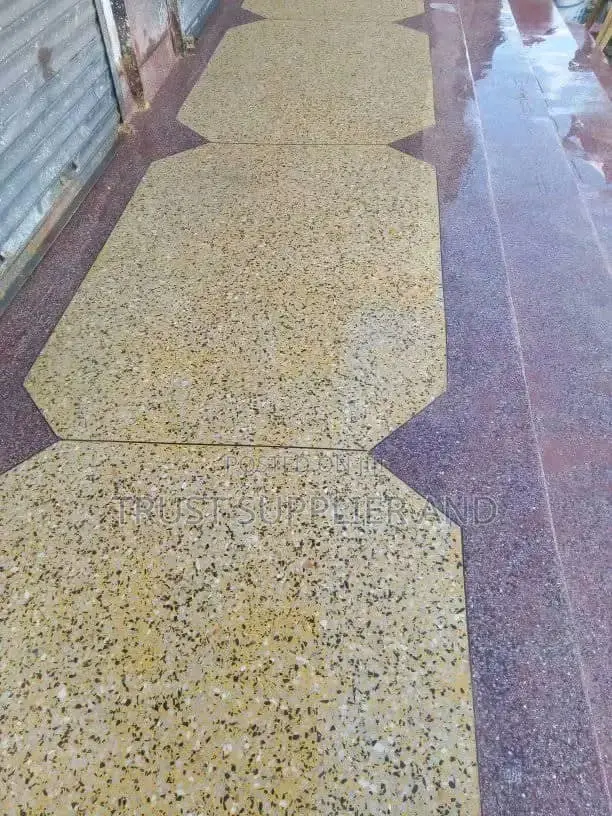 Terrazzo Cream and Maroon
