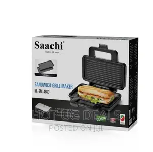 Saachi Sandwich Maker / Grill NL-SM-4663-BK - Black Silver
