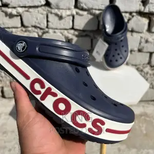 Crocs. Navy Blue White Sole