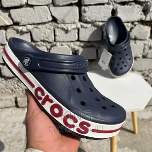 Crocs. Navy Blue White Sole