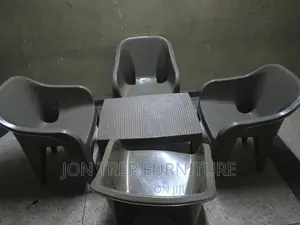 Plastic Chairs and Table Gray Color