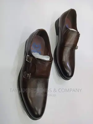 Men's Brown Leather Double Monk Strap Elegant Formal Shoes