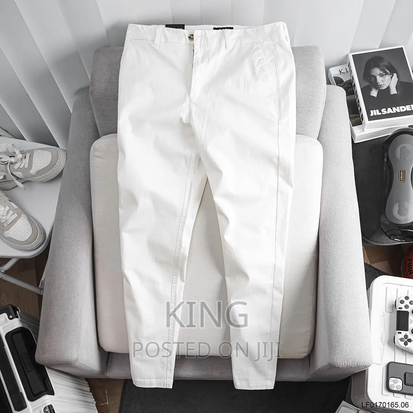 Kaki. Black Trousers