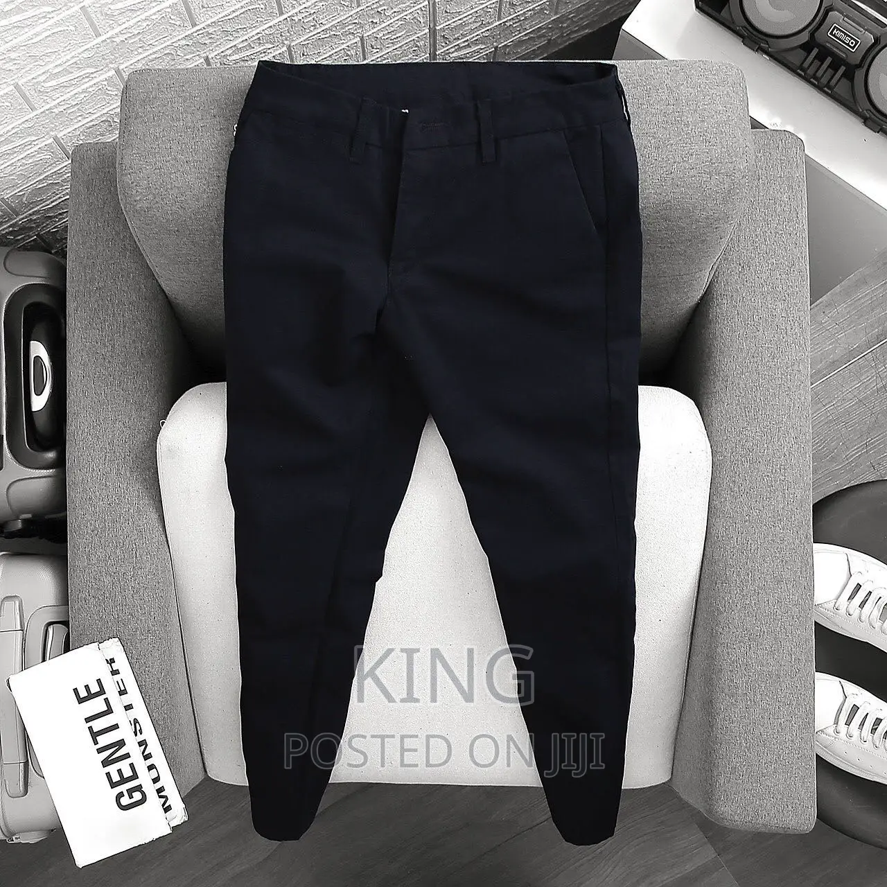 Kaki. Black Trousers