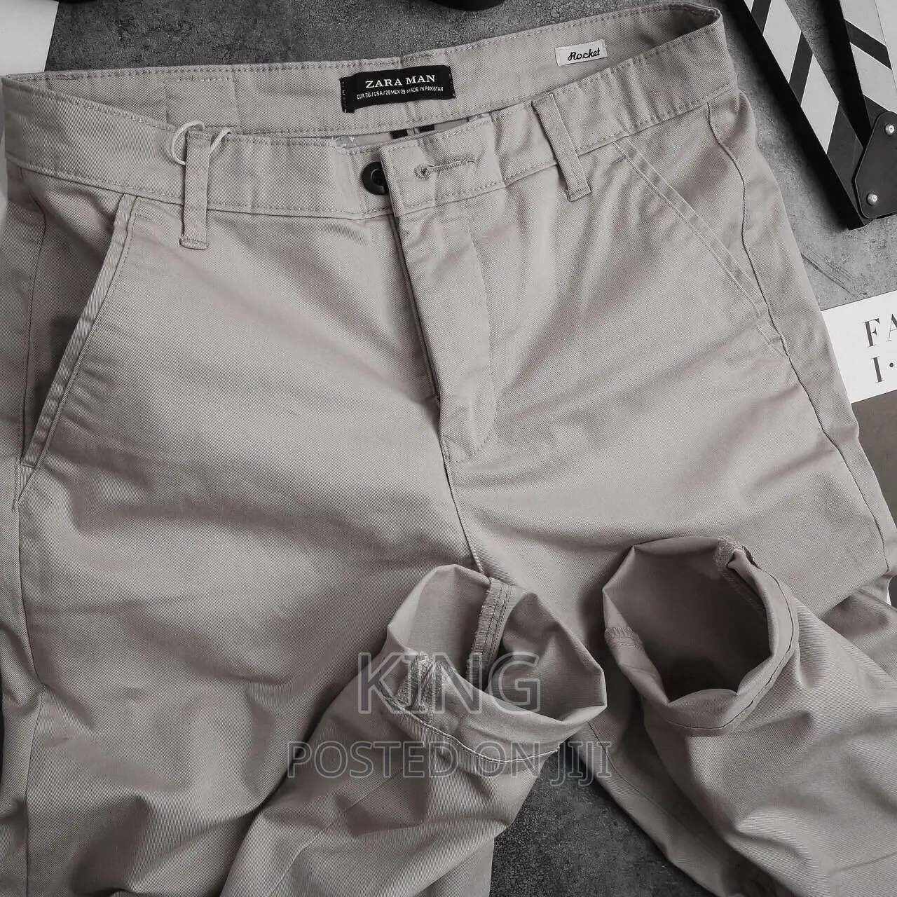Cream or Navy Blue. Kaki Trouser