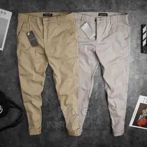 Kaki. Light Grey or Cream Chino Trouser