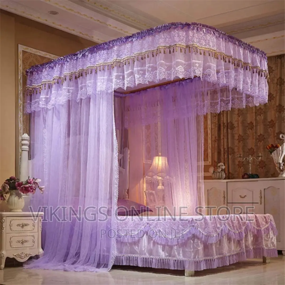 5*6 Two Stand Strong Poles Mosquito Net-Purple