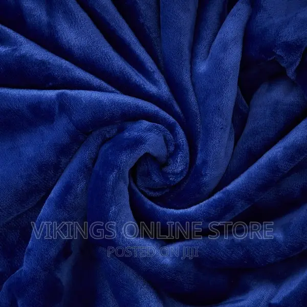 Fleece 2 in 1 Sherpa, Plush Blanket- Navy Blue
