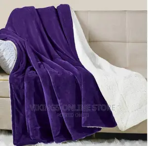 Fleece Soft 2 in 1 Sherpa Plush Blanket- Multicolour