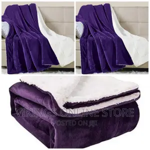 Fleece Soft 2 in 1 Sherpa Plush Blanket- Multicolour